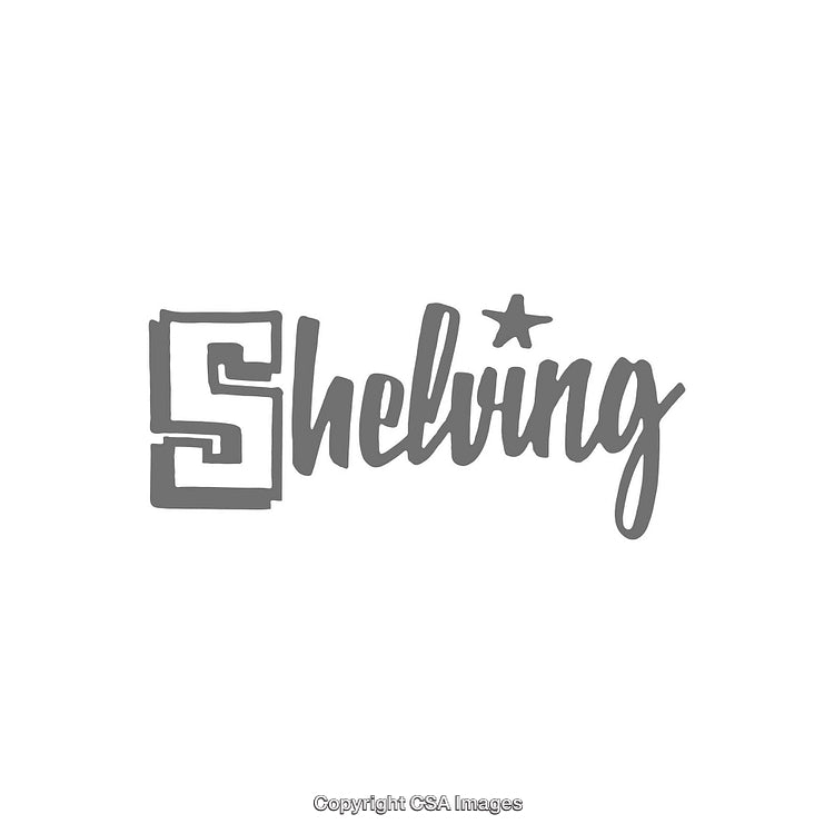 Stylish Shelving Logo Design with Artistic Font and Star Element