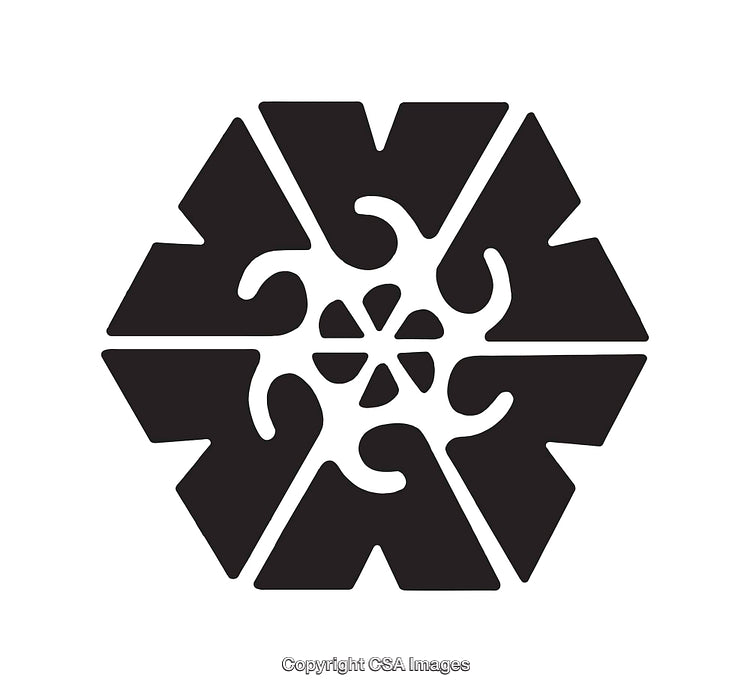 Abstract Black and White Hexagonal Line Illustration