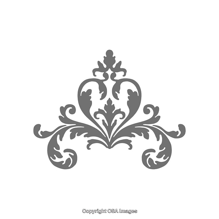 Elegant Gray Ornamental Design With Symmetrical Floral Motif