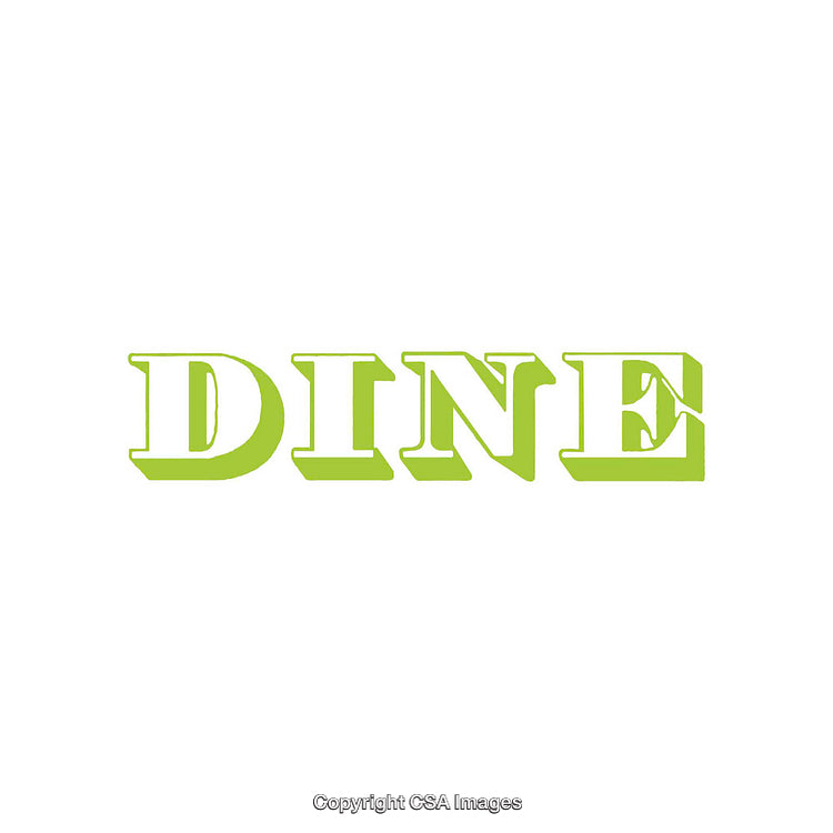Bold Green 'Dine' Text on a Clean White Background
