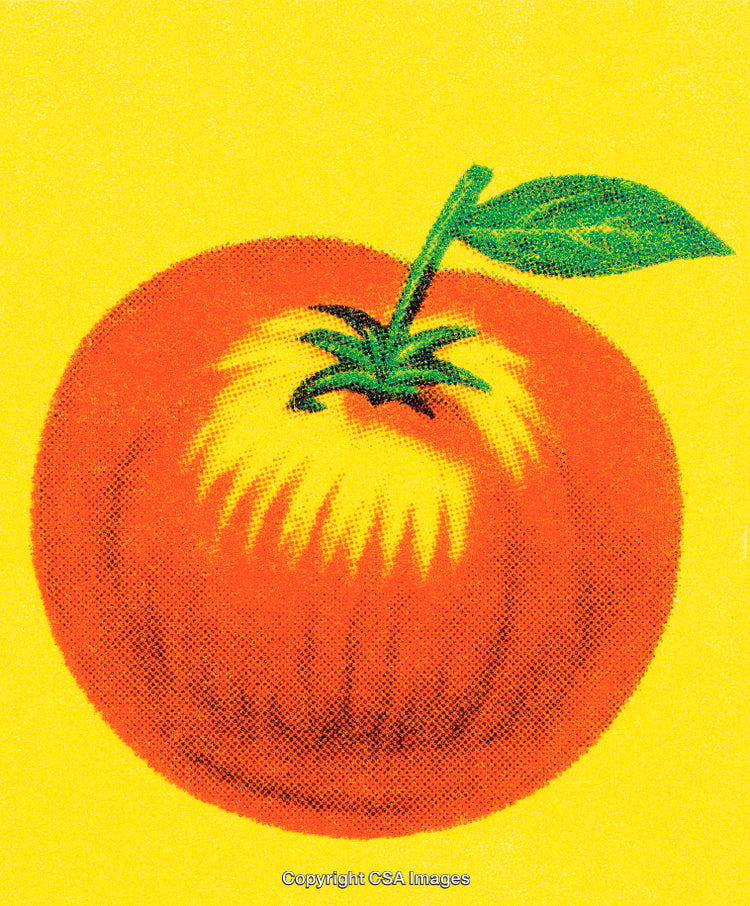 Vibrant Colorful Illustration of an Apple on a Yellow Background
