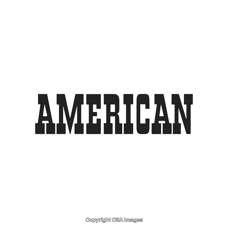 American Typography In Bold Black Letters Against White Background