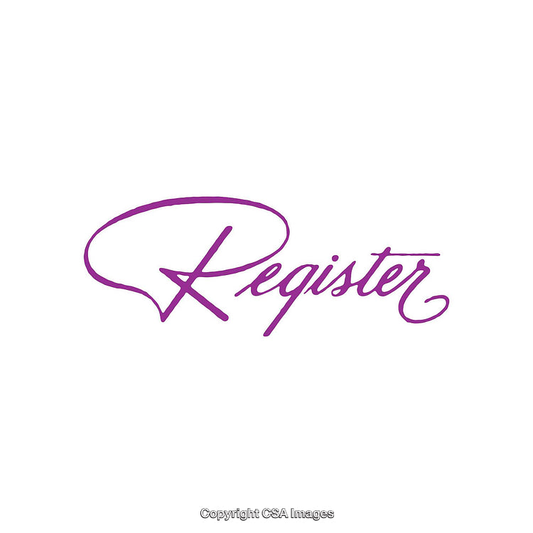 Elegant Purple Script Register Text Logo with Artistic Design Theme