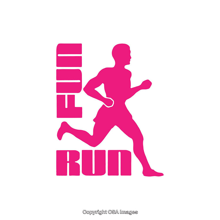 Pink Silhouette Design of a Running Figure with Fun Text