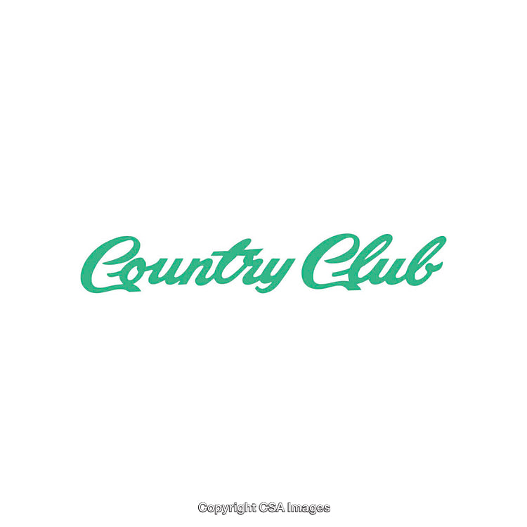 Stylized Green Country Club Text Logo in Cursive Typography