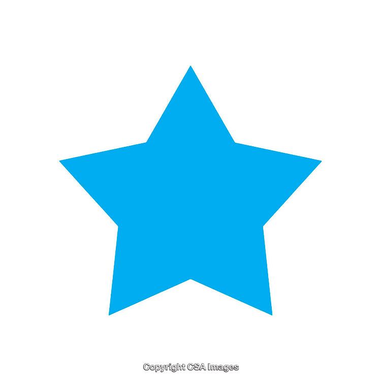 Bright Blue Five-Pointed Star Isolated on a White Background