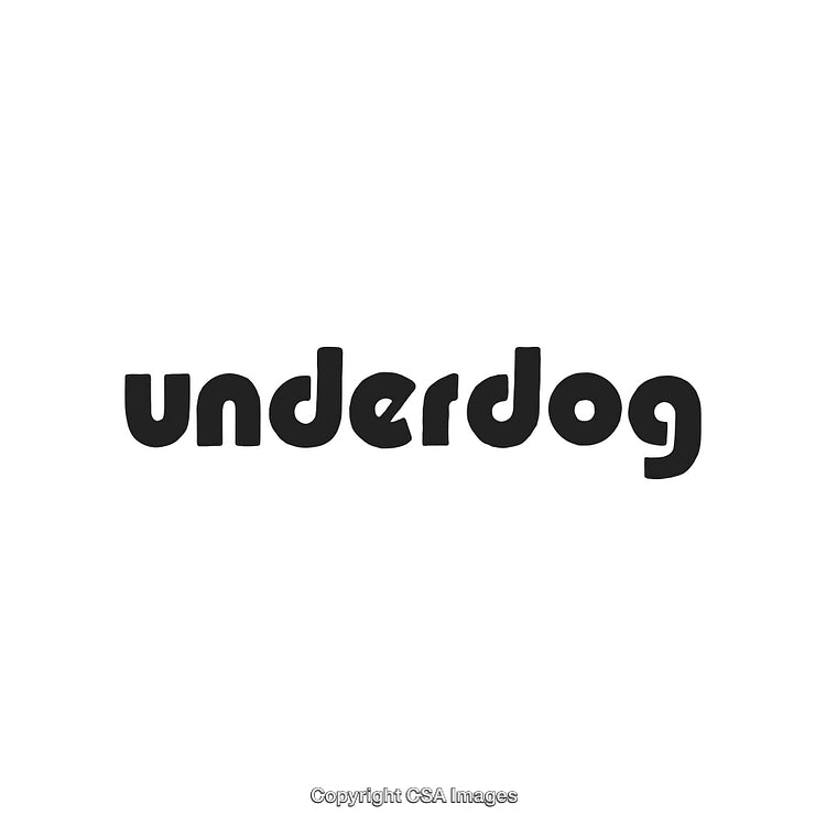 Stylized Typography Design Featuring the Word 'Underdog' in Bold Minimalist Font