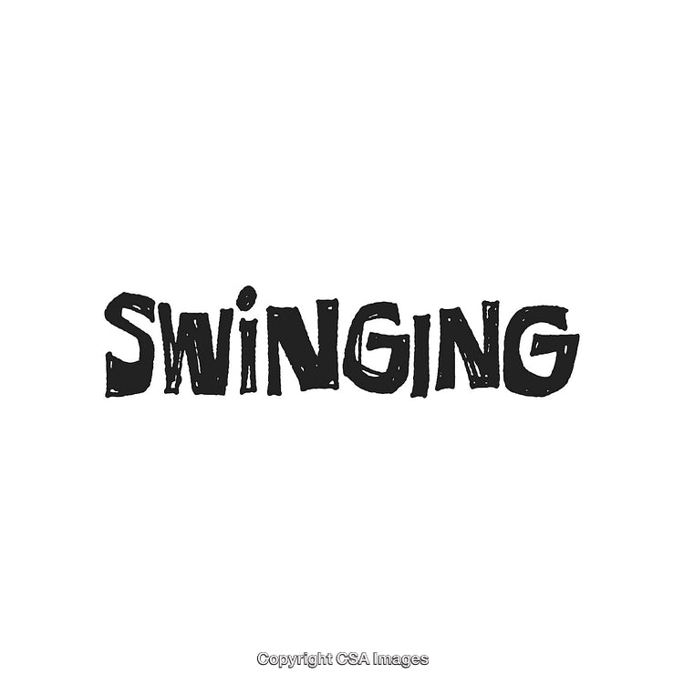 Swinging Typography Artwork with Bold Hand-Lettered Style