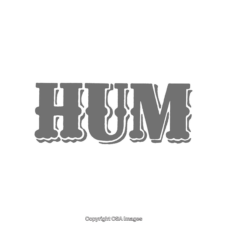 Bold Typography Hum Design with Stylish Gray Lettering on White Background