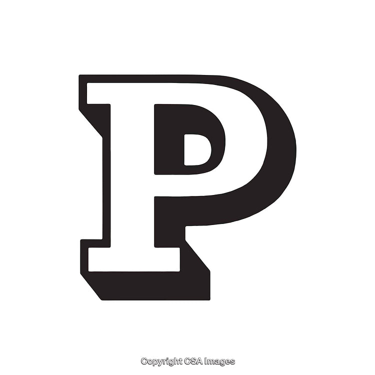 Bold Black and White Letter P in Classic Style Design