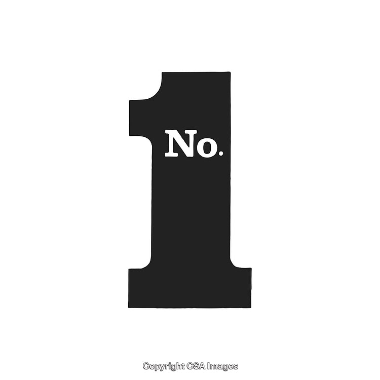Bold Typography of 'No. 1' Rendered in Simple Black and White Design