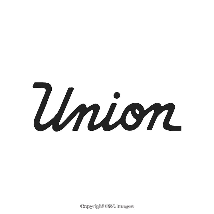 Handwritten Text Displaying the Word Union in Cursive Font