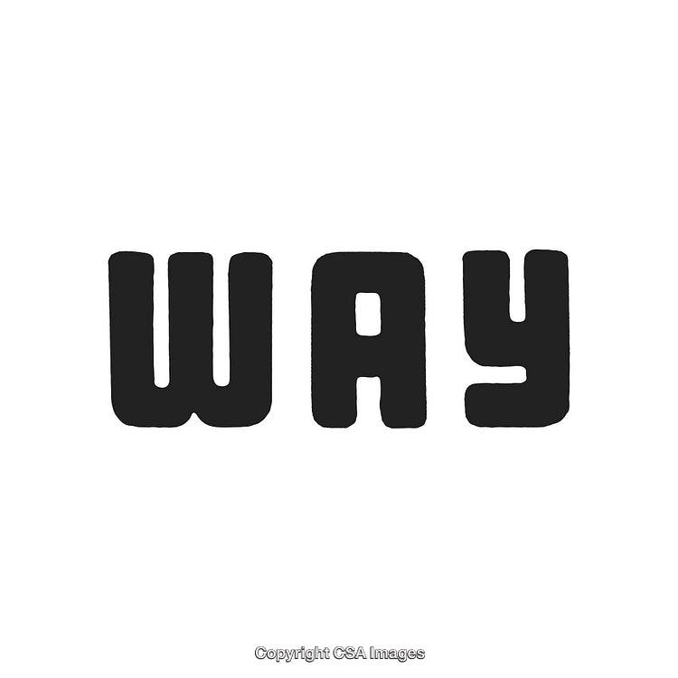 Bold Text Illustration of the Word 'WAY' in a Modern Font Style