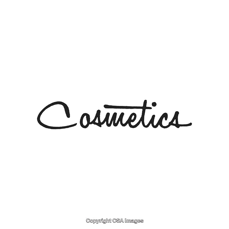 Stylish Handwritten Cosmetics Text on White Background for Modern Design Projects
