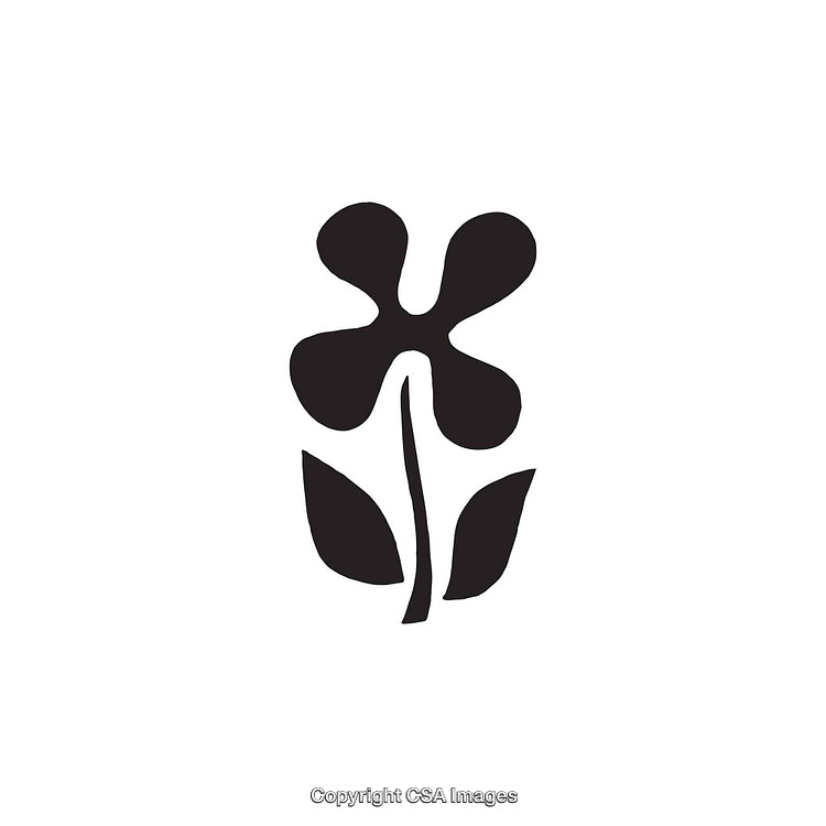 Minimalist Black and White Flower Dingbat Illustration for Design Use