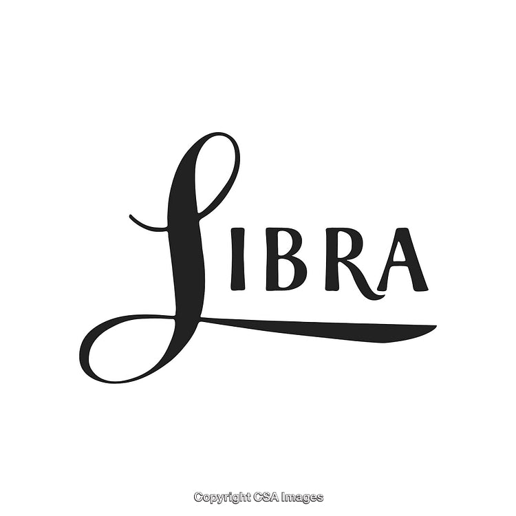 Elegant Zodiac Libra Typography Design With Calligraphy Style Lettering