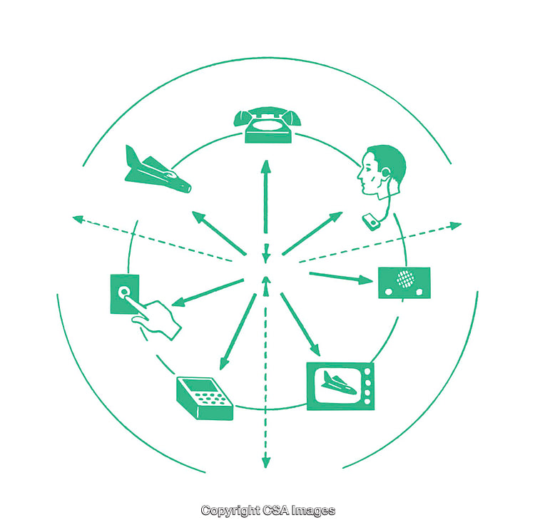 Abstract Diagram Illustrating Connections and Communication Technology