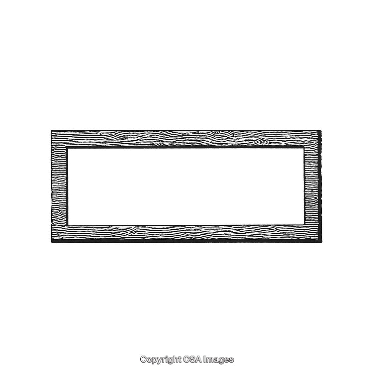 Minimalistic Black and White Wooden Frame Illustration