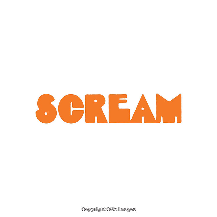 Orange Typography Word 'Scream' on White Background