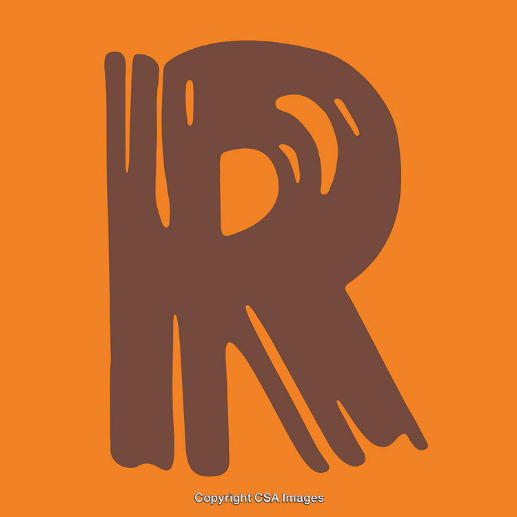 Creative Typography of the Letter R with Bold Orange Background
