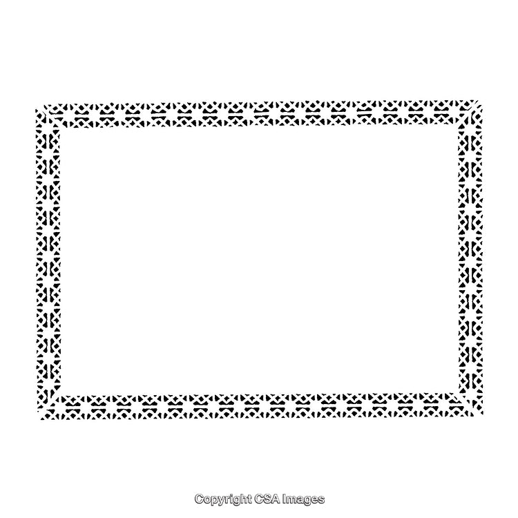 Elegant Black and White Ornamental Border with Intricate Pattern Design