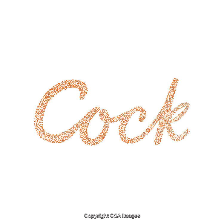 Word Art Depicting 'Cock' Composed of Decorative Orange Alphabet Letters