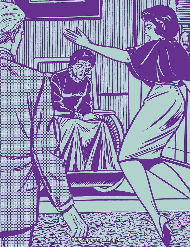 Retro Style Family Scene With Emotional Interaction in Vintage Environment