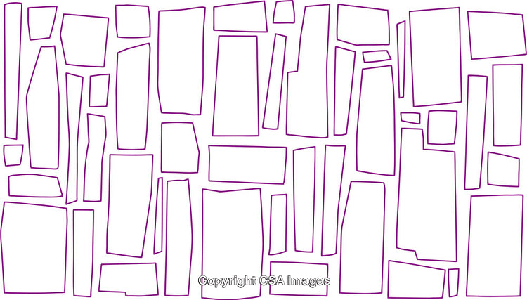 Abstract Purple Line Pattern on White Background with Irregular Rectangles