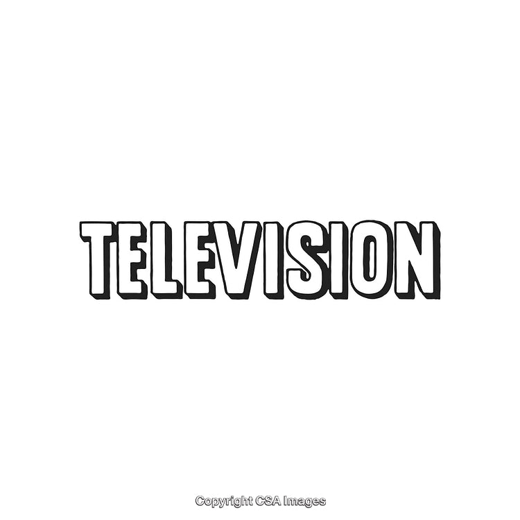 Bold Black and White Television Typeface Illustration