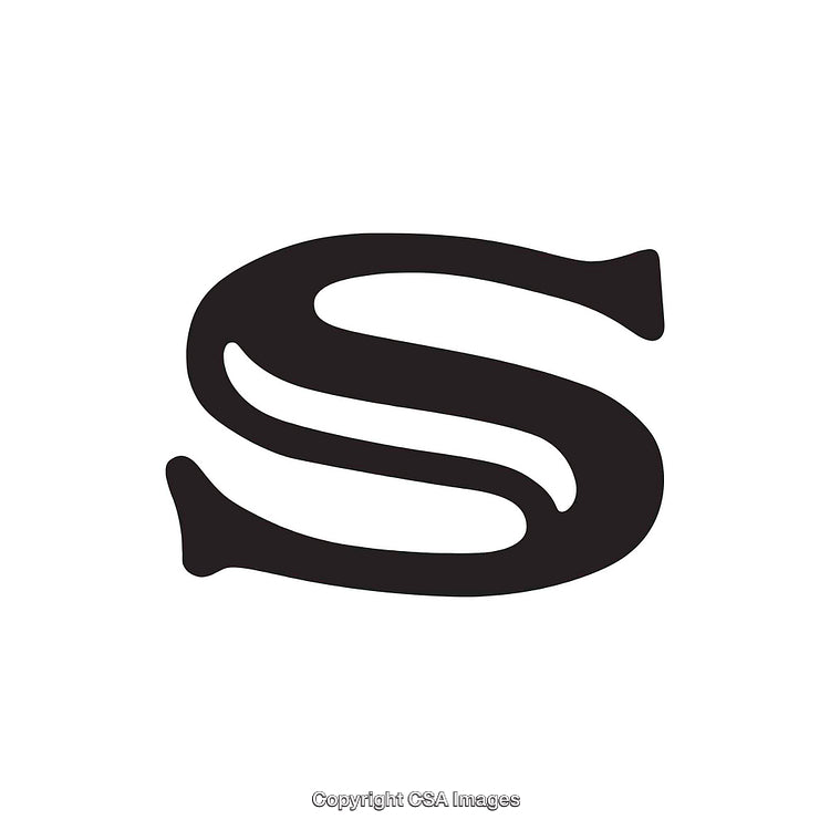 Stylized Black Letter S Icon on a Plain White Background