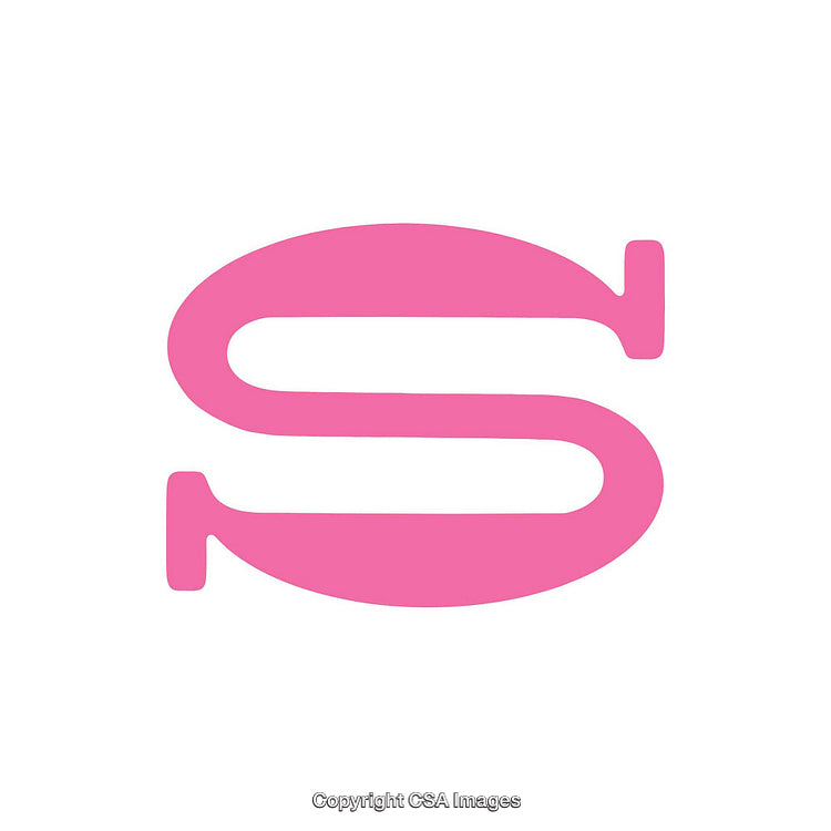 Stylized Pink Letter S on a White Background