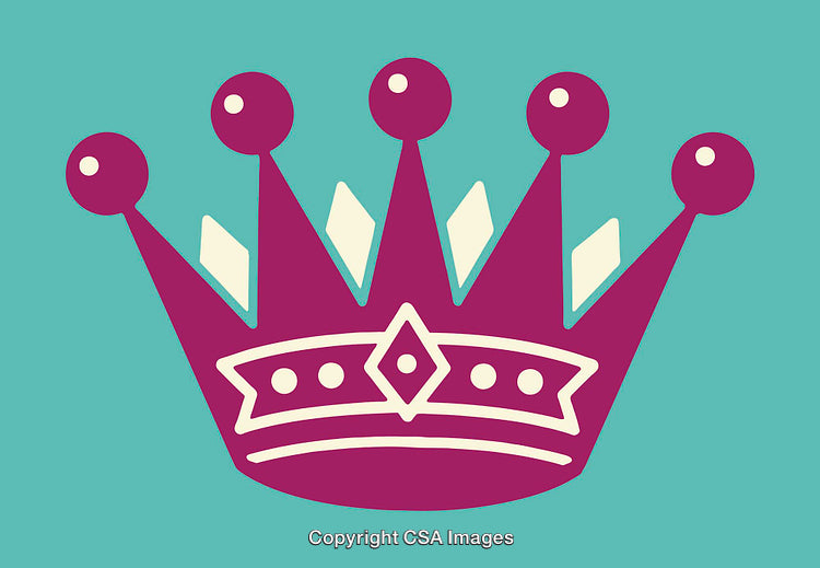 Stylized Illustration of a Purple Crown on a Turquoise Background