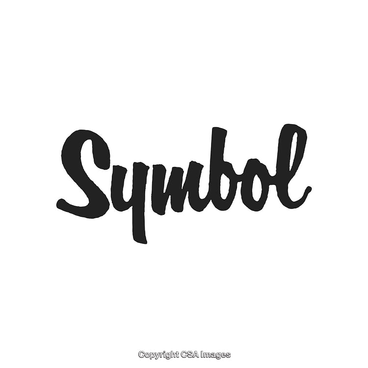 Minimalistic Handwritten Symbol with Artistic Calligraphy on White Background