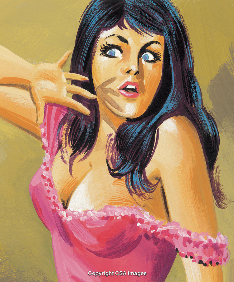 Dramatic Portrait of a Glamorous Woman in a Vintage Art Style