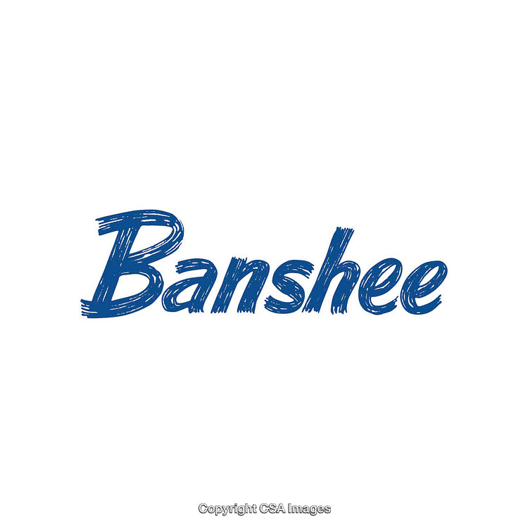 Banshee Text in Blue with Artistic Textured Font Style