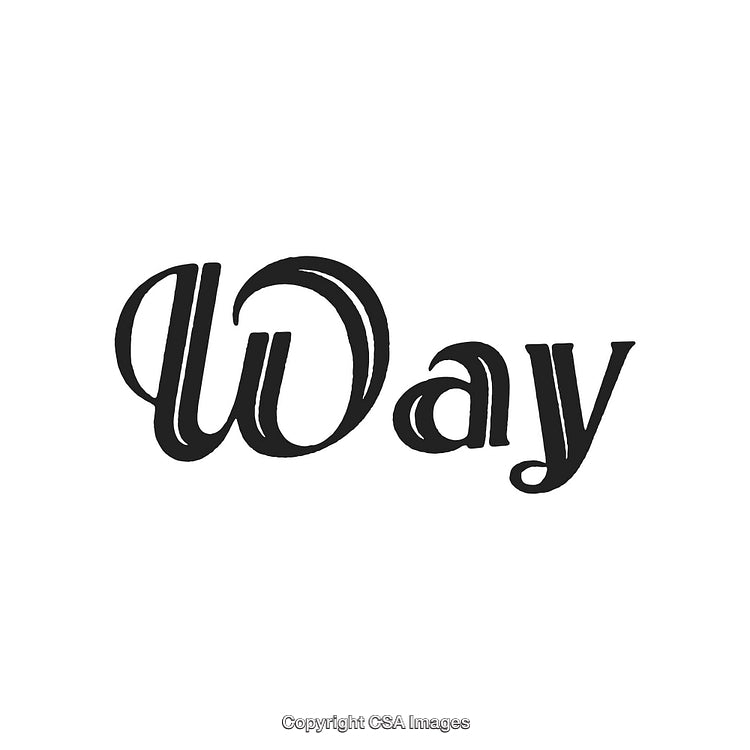 Elegant Calligraphy Typography Design Featuring the Word 'Way' in Black Font