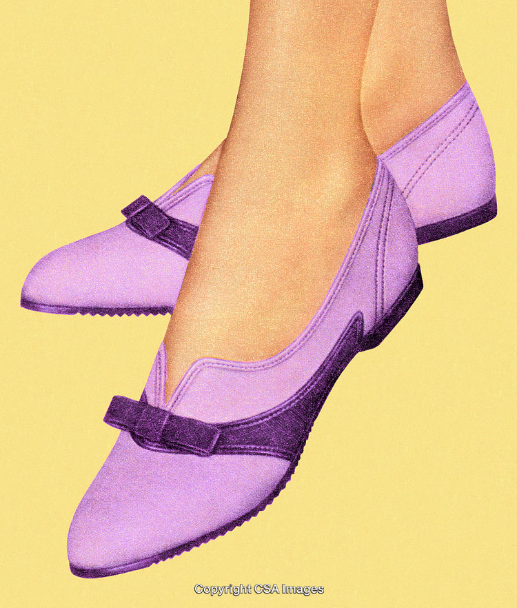 Stylized Close-Up of Purple Flats on Yellow Background