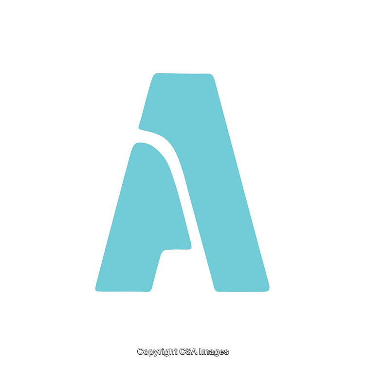 Creative Light Blue Stylized Letter 'A' on White Background