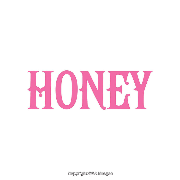Pink Stylized Typography With the Word 'Honey' on White Background