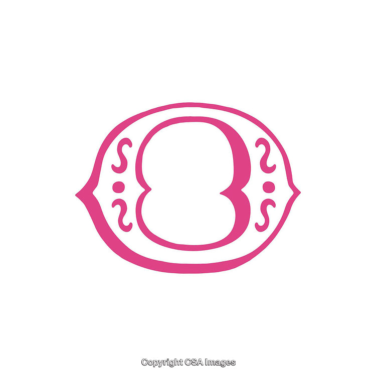 Ornate Pink Decorative Letter 'O' Design With Abstract Accents