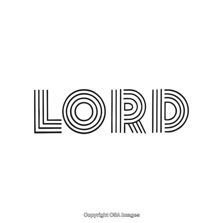 Modern Minimalist Line Art Design Featuring the Word 'Lord' in Stylized Font