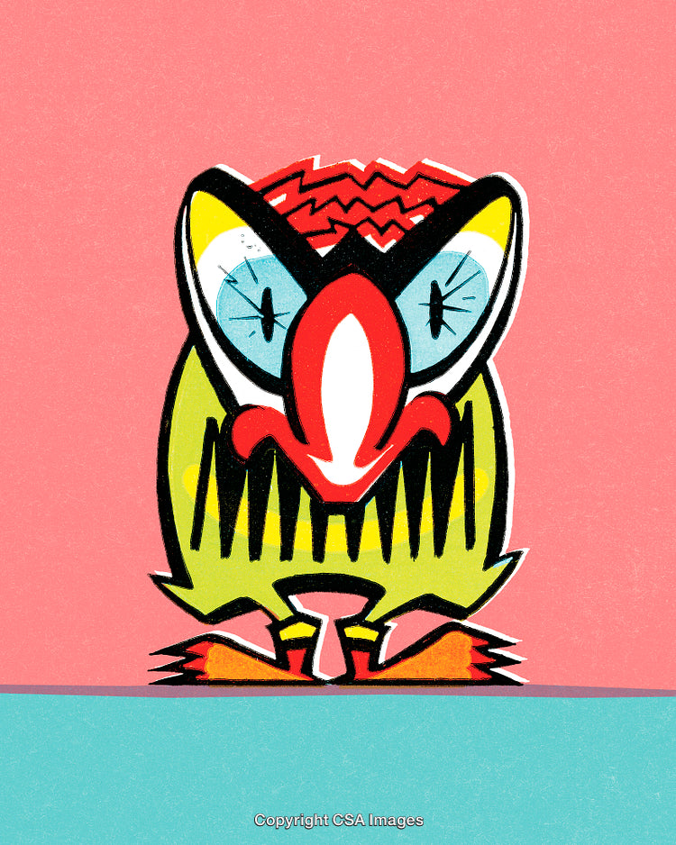 Colorful Cartoon Illustration of a Playful and Vibrant Abstract Character
