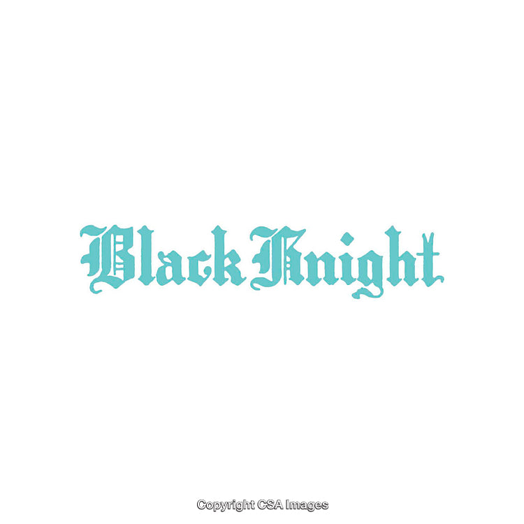 Stylish Blue Typographic Design Featuring Text 'Black Knight' in Gothic Style