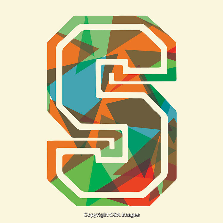 Colorful Geometric Letter S Artwork on a Light Background