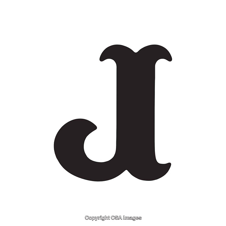 Stylish Black J Typography on White Background with Elegant Design