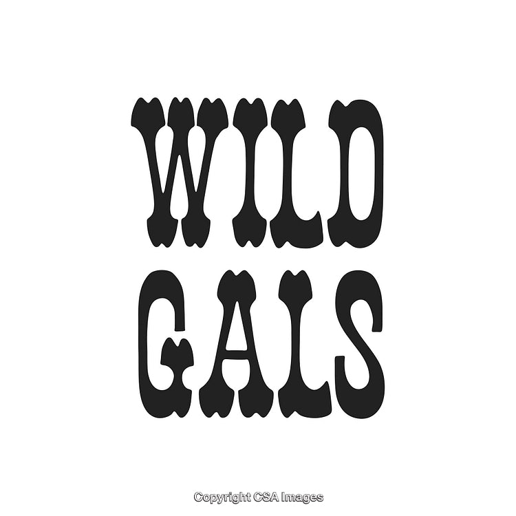 Bold Typography Design Featuring 'Wild Gals' Text in Artistic Font
