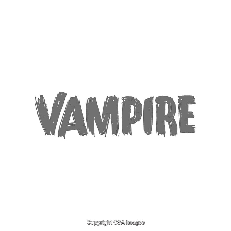 Grayscale Word Art Featuring the Phrase Vampire in Bold Typography
