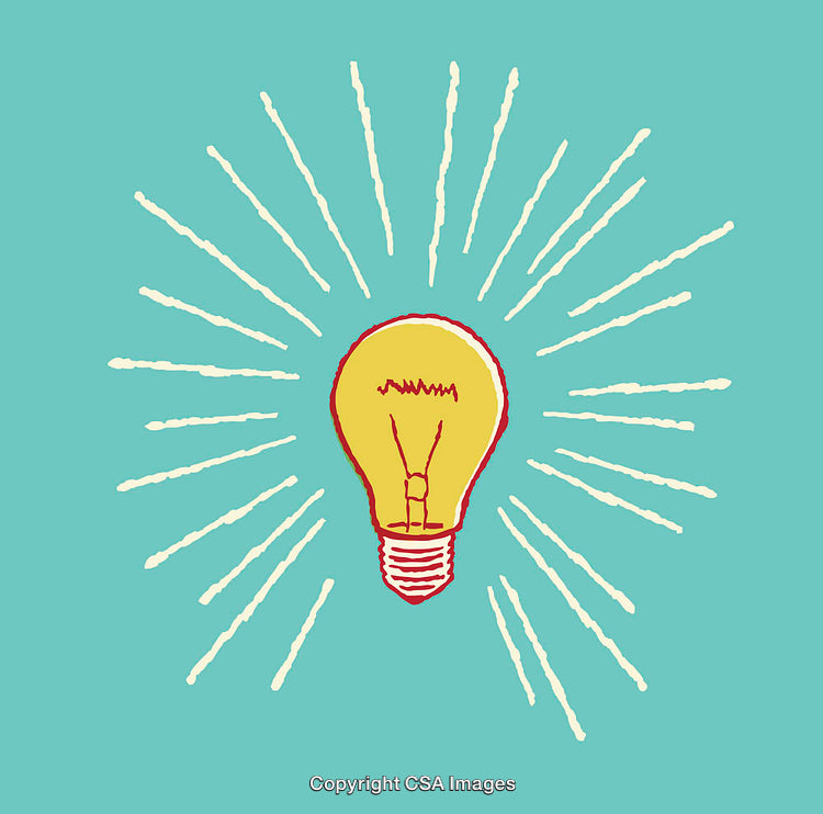 Illustration of a Yellow Lightbulb Symbolizing Ideas and Innovation