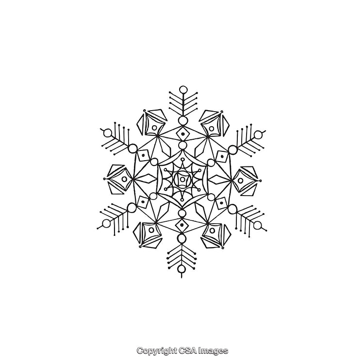 Intricate Black And White Snowflake Design With Abstract Geometric Patterns
