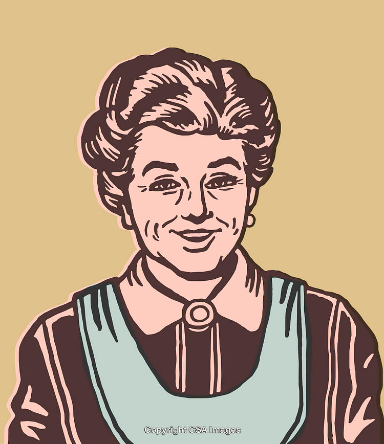 Illustrated Portrait of a Woman With Vintage Style and Warm Expression